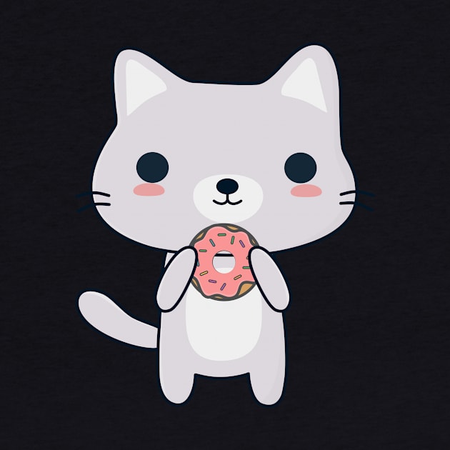 Cute Donut Cat T-Shirt by happinessinatee